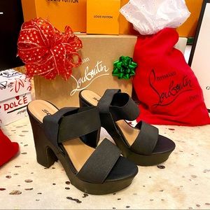 Soda Black Platform Heel